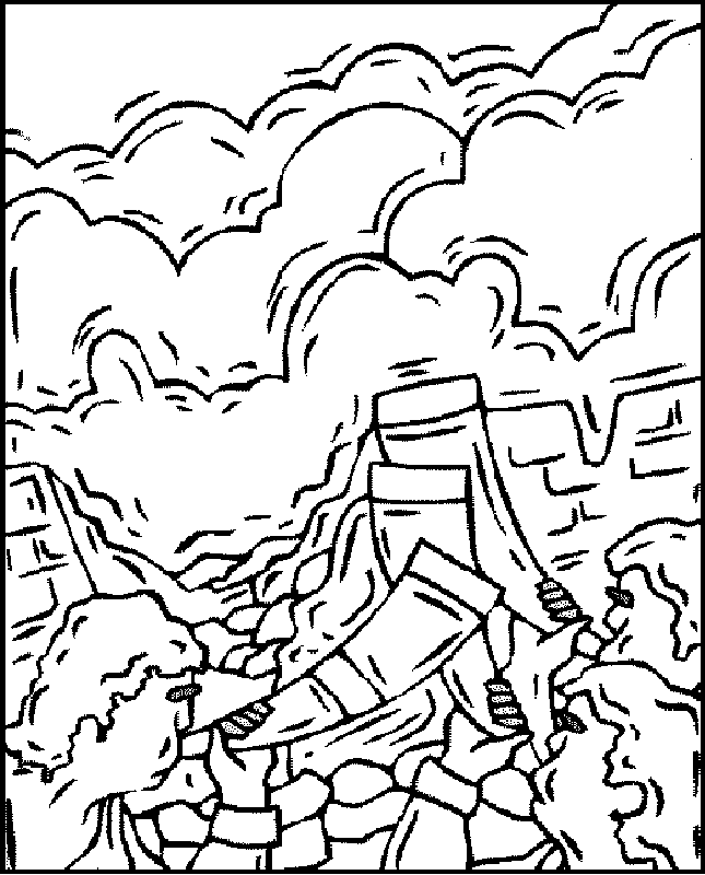 walls of jericho coloring pages - photo #26